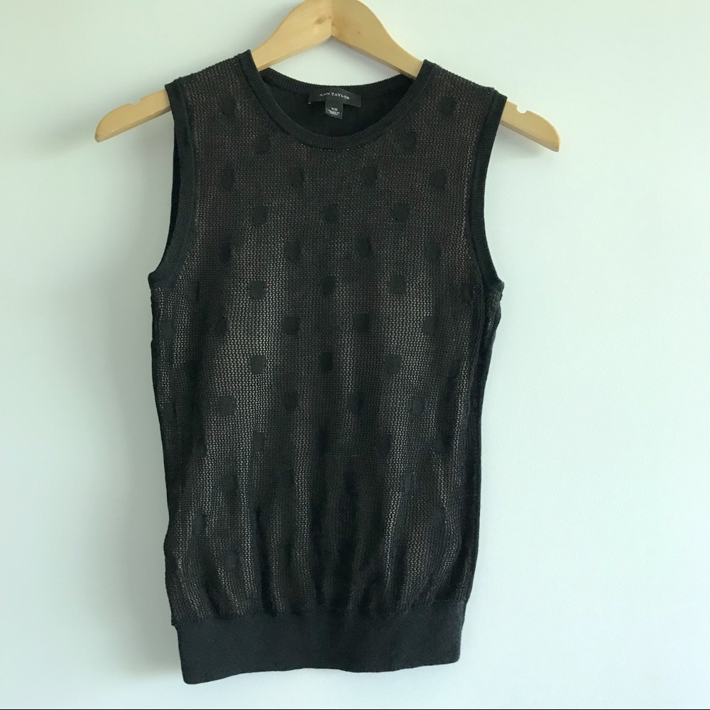 💛 SALE Ann Taylor Black & Nude Underlay Polkadot